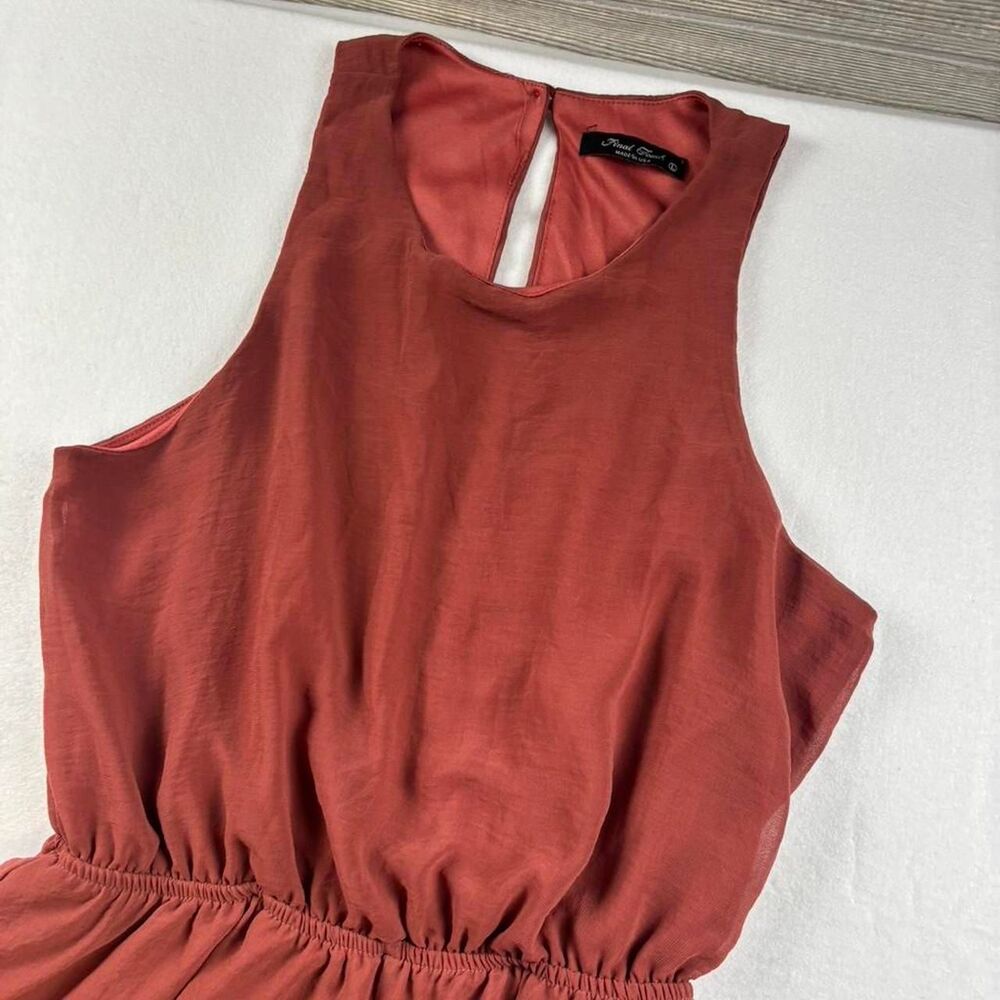 Final Touch Women’s Burnt Orange Romper Cut-Out Back Size Large - Picture 2 of 7